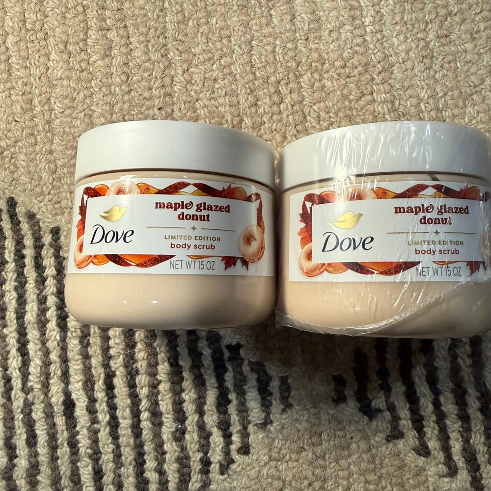 Dove Maple Glazed Donut Limited Edition Body Scrub 15oz Set of 2 Fall Holiday
